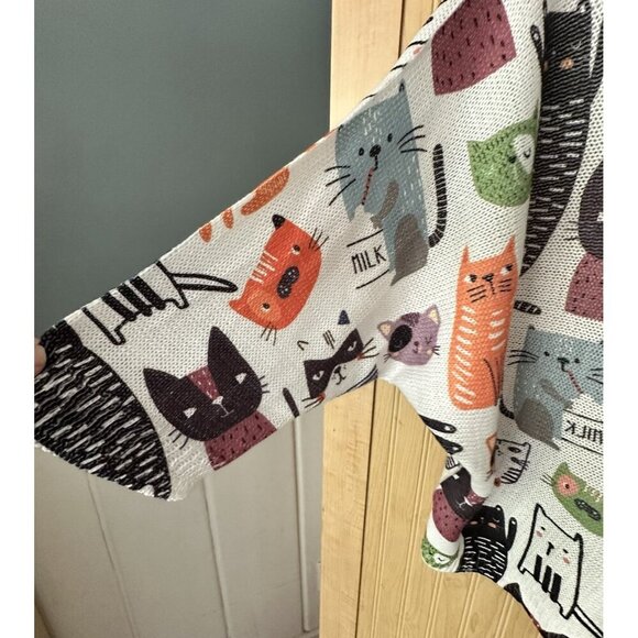 Yolly Italy Lightweight Knit Summer Sweater Dolman Top Kitty Cat Lady Artsy Sz? - Picture 4 of 7